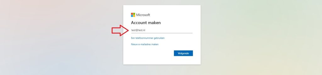 Microsoft Onedrive account aanmaken met e-mail
